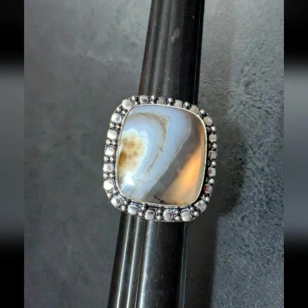 Handcrafted Bohemian Montana Jasper Ring (8) - Picture 2 of 12